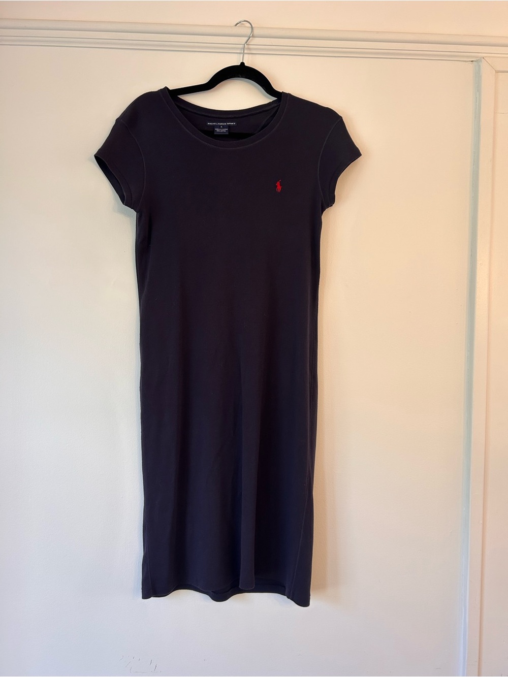 Ralph Lauren Navy Midi Polo Dress with Red Pony